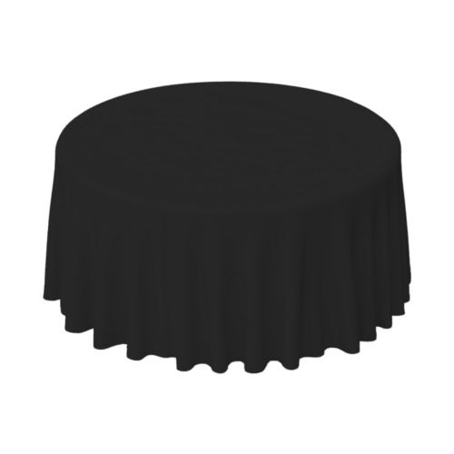 Runde Tischdecke Schwarz 50% Polyester 50% Baumwolle in 8 Größen