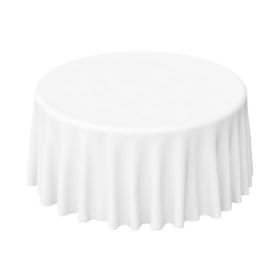 Runde Tischdecke Weiß 50% Polyester 50% Baumwolle – In 8 Größen erhältlich