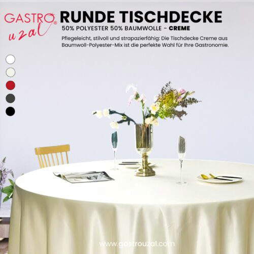 runde tischdecke creme
