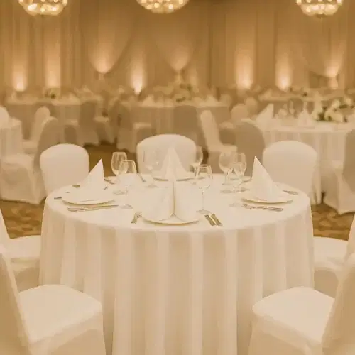 Runde Tischdecke Weiß