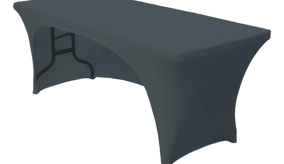 Tischhusse Madrid einseitig offen Anthrazit B1 – schwer entflammbar (4 Größen)