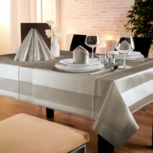 Mitteldecke Tischlaeufer TOCCATA Taupe