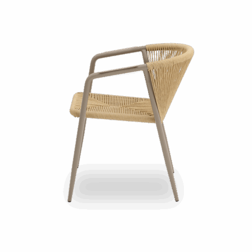 Technorattan-Stuhl LUIGI Beige – Bild 3