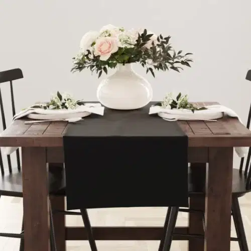 Gastro Tischläufer 130 x 50 cm 50% Polyester 50% Baumwolle Schwarz 5er Pack – Bild 4