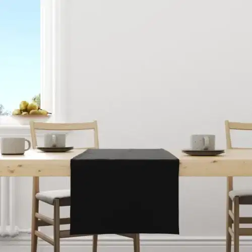 Gastro Tischläufer 130 x 50 cm 50% Polyester 50% Baumwolle Schwarz 5er Pack – Bild 5