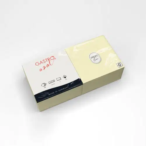 Gastro Uzal Zelltuchservietten Butter Cream 33 x 33 cm, 1/4 Falzung 1500 Stück (2-lagig) – Bild 1