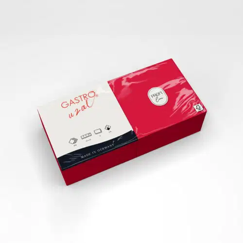 Gastro Uzal Zelltuchservietten Jalapeno Red 33 x 33 cm, 1/4 Falzung 1500 Stück (2-lagig) – Bild 1