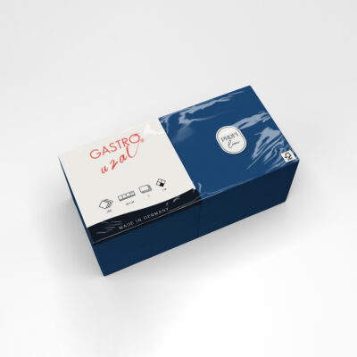 Gastro Uzal Zelltuchservietten Royal Blue 24 x 24 cm, 1/4 Falzung 1000 Stück (3-lagig)
