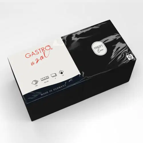Gastro Uzal Zelltuchservietten Midnight Black 40 x 40 cm 1/4 Falzung 1000 Stück (3-lagig) – Bild 1