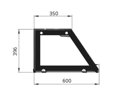 SNACK-Line Bain-Marie Theke 2x GN1/1, Granit rosa-grau, 88x82x85,5 Glasaufbau Klarglas schwarzer Rand, ohne Zwischenablage, H=396mm – Bild 2