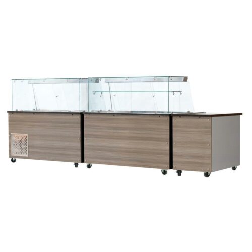 SNACK-Line Bain-Marie Theke 2x GN1/1, Granit Star Galaxy schwarz, 88x82x85,5 – Bild 3