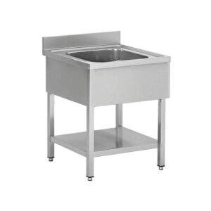 Spültisch aus Edelstahl, ein Becken Mitte