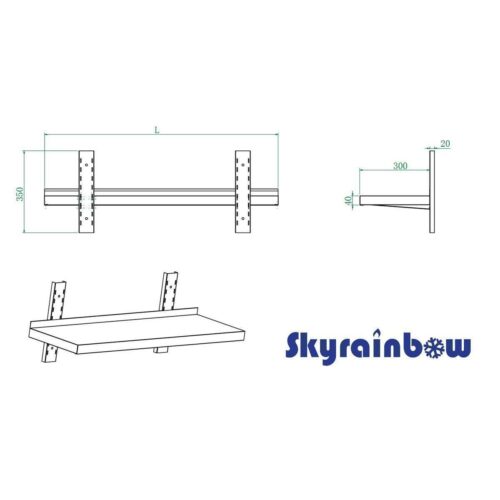 Wandbord Edelstahl verstärkt, 1 Boden, (20 Größen) – Bild 6