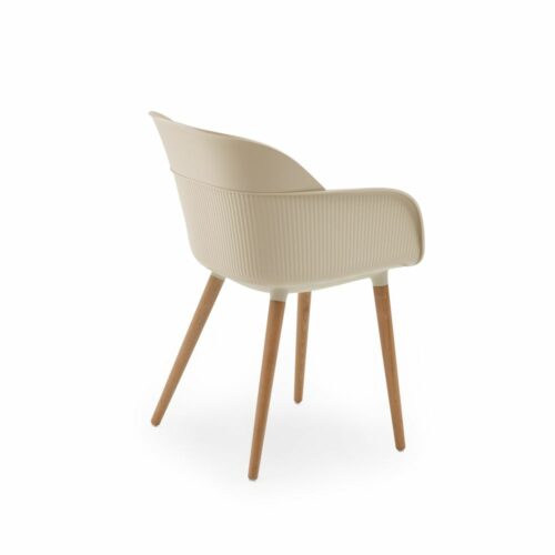 Stuhl Shell-N Beige mit Armlehne – Bild 2