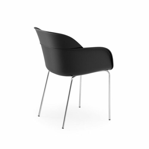 Stuhl Shell-M Schwarz mit Armlehne – Bild 2