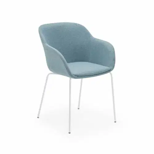 Stuhl Shell-M Pad Eisblau mit Armlehne – Bild 1