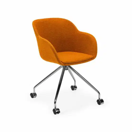 Stuhl Shell-O Pad Orange mit Armlehne – Bild 1