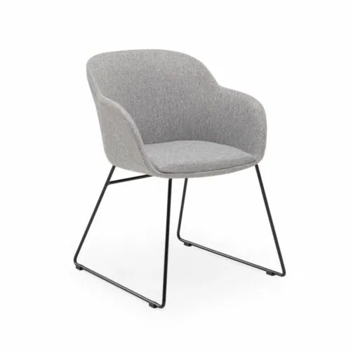 Stuhl Shell-U Pad Grau mit Armlehne Stuhl Shell-U Pad Grau mit Armlehne