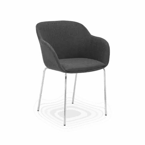 Stuhl Shell-M Pad Anthrazit mit Armlehne