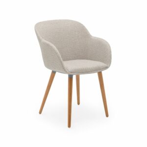 Stuhl Shell-N Pad Ecru mit Armlehne