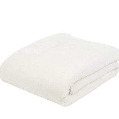 Mikroflauschdecke Premium-Cashmerefeeling Wollweiß