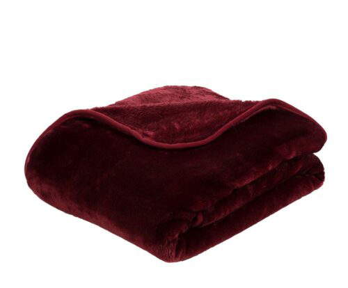 Mikroflauschdecke Premium-Cashmerefeeling Bordeaux (3 Größen) – Bild 2