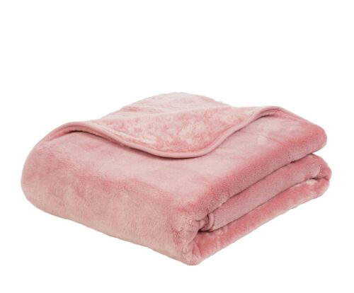 Mikroflauschdecke Premium-Cashmerefeeling Altrosa (3 Größen) – Bild 2