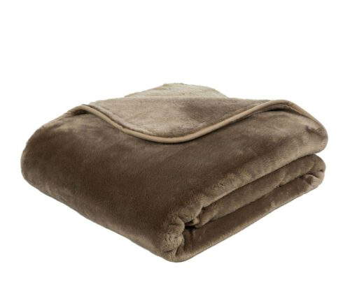 Mikroflauschdecke Premium-Cashmerefeeling Taupe (3 Größen) – Bild 2