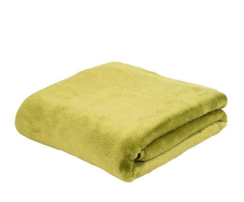 Mikroflauschdecke Premium-Cashmerefeeling Limonengrün (3 Größen) – Bild 1