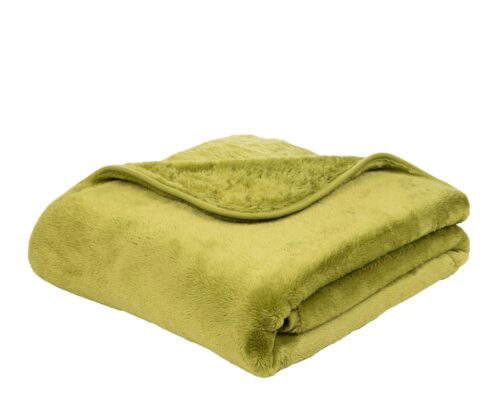 Mikroflauschdecke Premium-Cashmerefeeling Limonengrün (3 Größen) – Bild 2