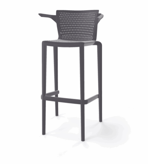 Barhocker Spyker Grau mit Armlehne – Bild 2