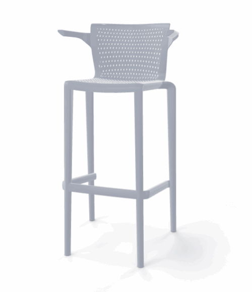 Barhocker Spyker Perlgrau mit Armlehne – Bild 2