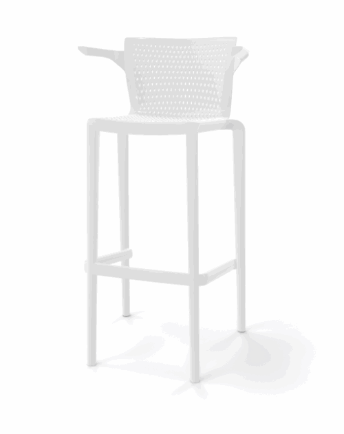 Barhocker Spyker Weiß mit Armlehne – Bild 2