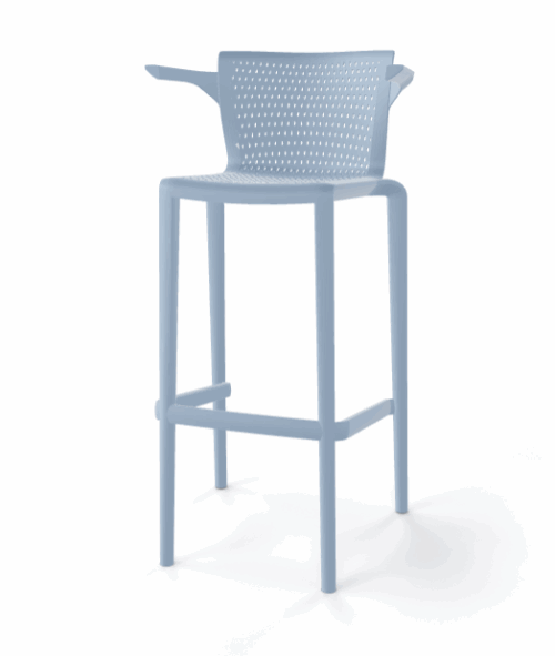 Barhocker Spyker Blassblau mit Armlehne – Bild 2
