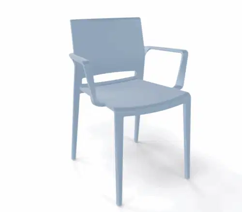 Stuhl Bakhita Blassblau mit Armlehne – Bild 1