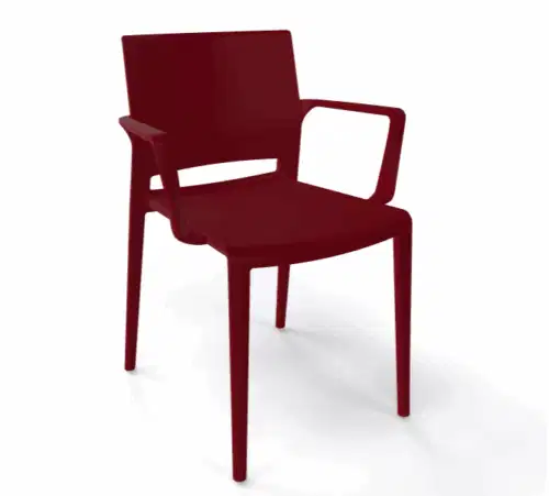 Stuhl Bakhita Bordeaux mit Armlehne – Bild 1