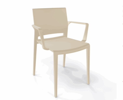Stuhl Bakhita Sand mit Armlehne – Bild 1