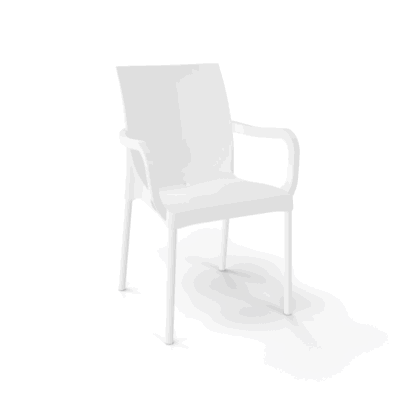 Stuhl Iris Weiß mit Armlehne