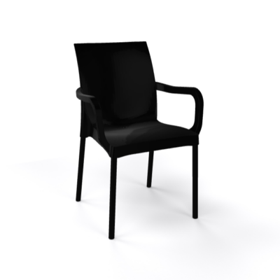 Stuhl Iris Schwarz mit Armlehne