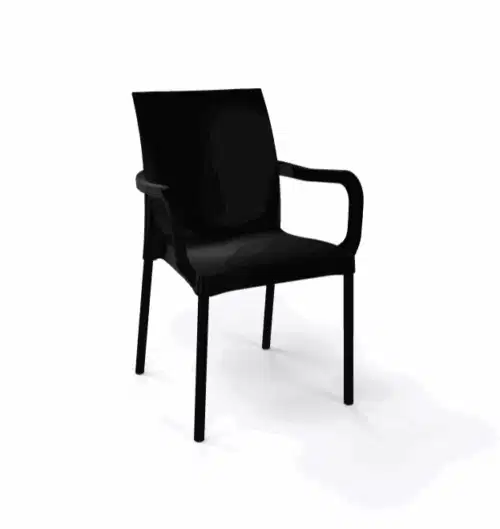 Stuhl Iris Schwarz mit Armlehne
