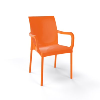 Stuhl Iris Orange mit Armlehne