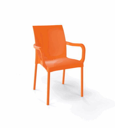 Stuhl Iris Orange mit Armlehne