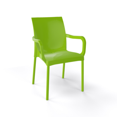 Stuhl Iris Grün mit Armlehne