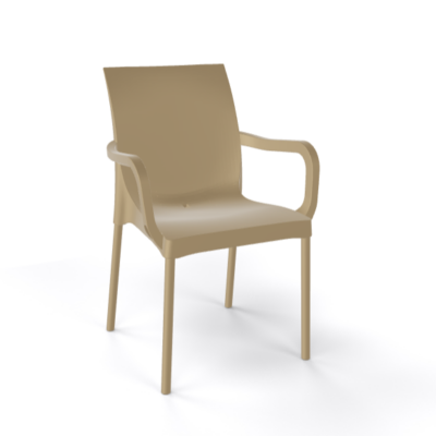 Stuhl Iris Tortora mit Armlehne