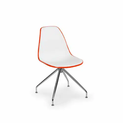 Stuhl EOS-Z – Weiß/Orange mit Chrombeinen – Bild 1