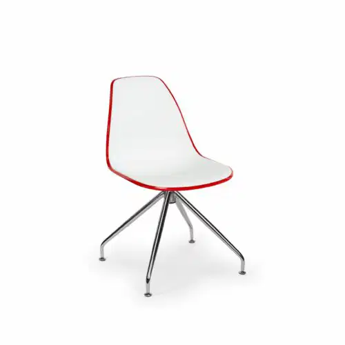 Stuhl EOS-Z – Weiß/Rot mit Chrombeinen