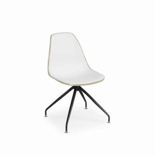 Stuhl EOS-Z – Weiß/Beige mit schwarzen Beinen