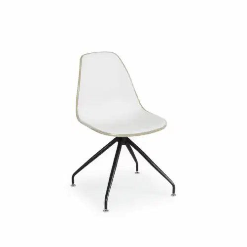 Stuhl EOS-Z – Weiß/Beige mit schwarzen Beinen