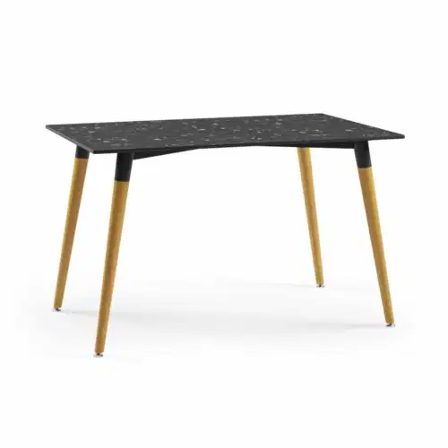 Rechteckiger Tisch Lamax-NQ Schwarz Terrazzo (3 Größen)