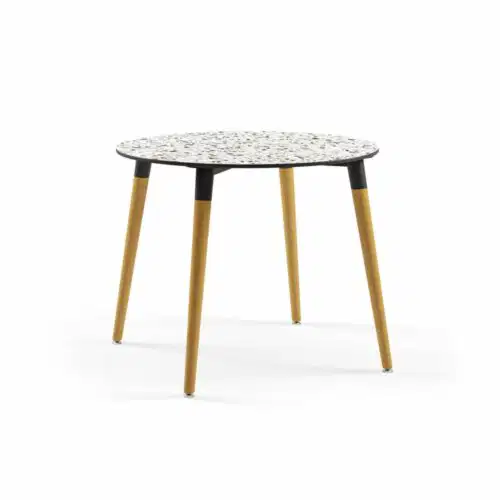 Runder Tisch Lamax-NQ Weiß Terrazzo (2 Größen) – Bild 1
